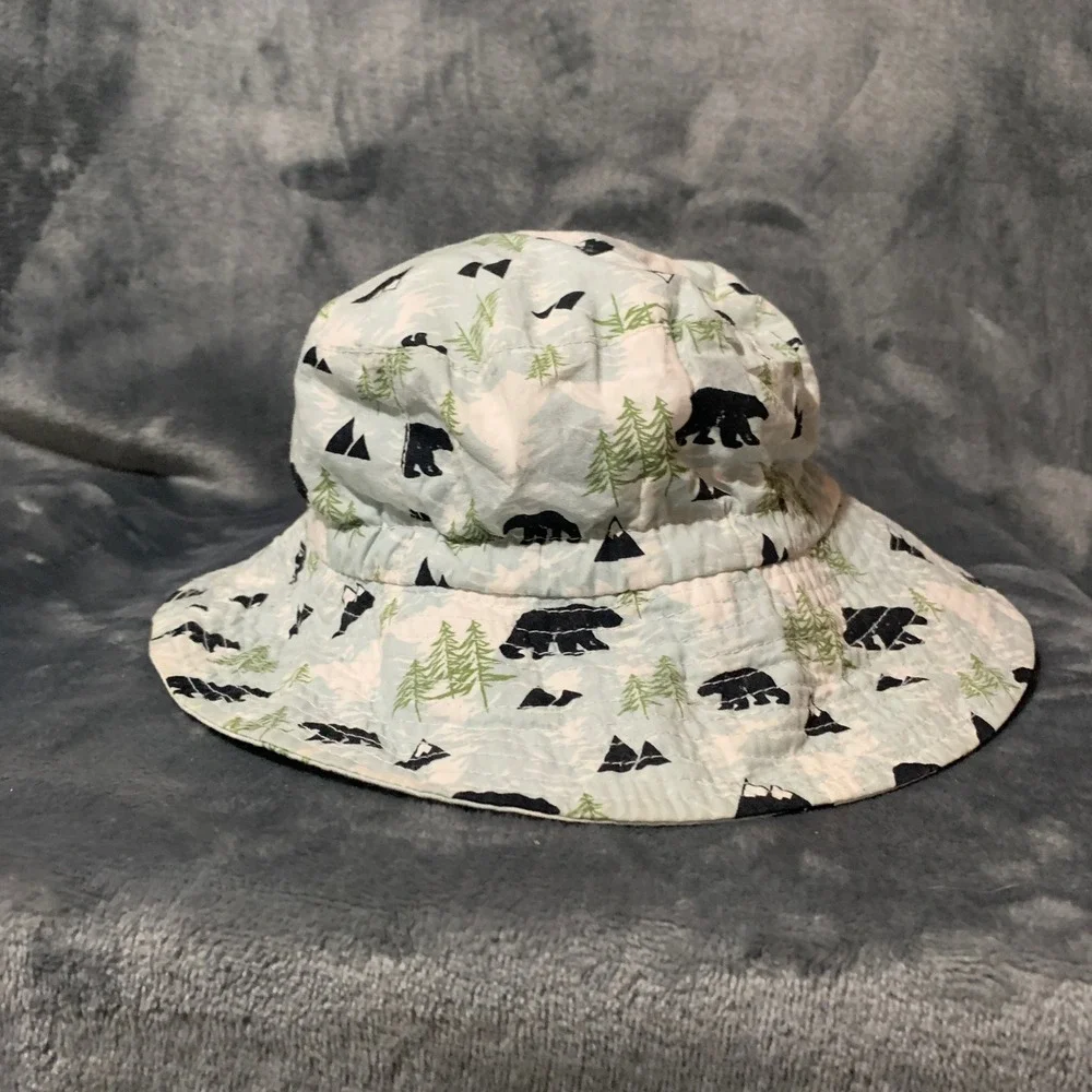 Jan & Jul Bucket Hat Kids L Bear Mountain Blue White Sun Hat